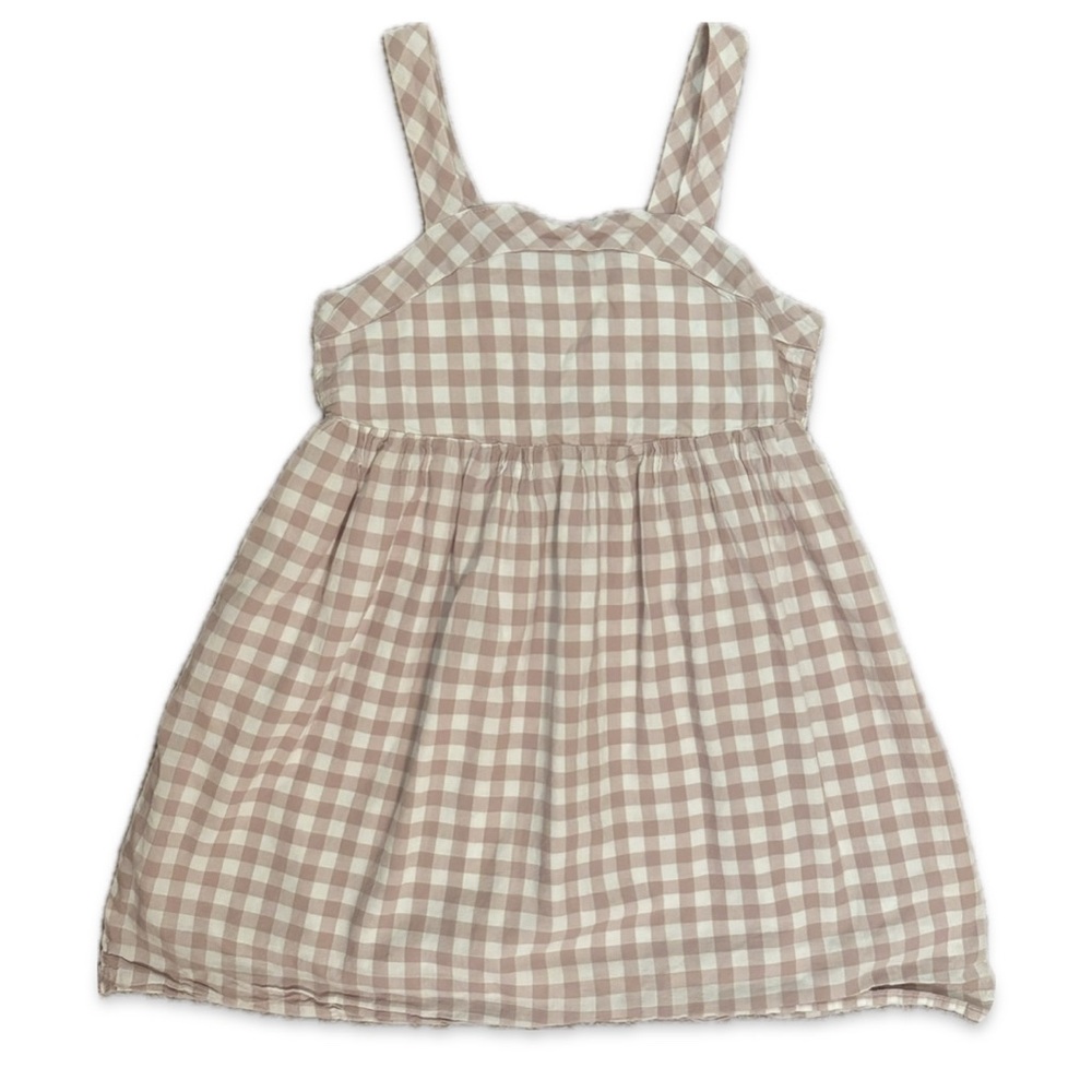 cupcakes & cashmere Beige Checkered Kids Dress